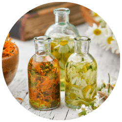 Natural herbal remedies like calendula and chamomile for soothing eczema