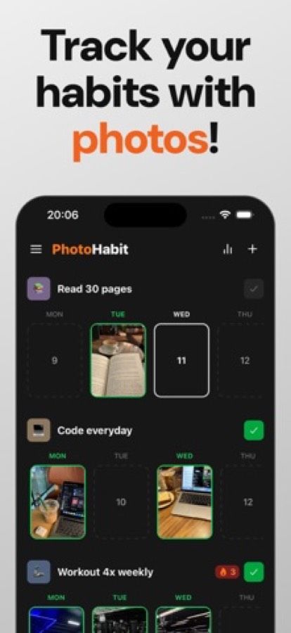 PhotoHabit screenshot from its App Store listing