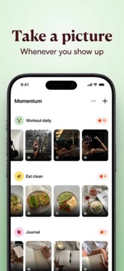 Momentum screenshot from its App Store listing