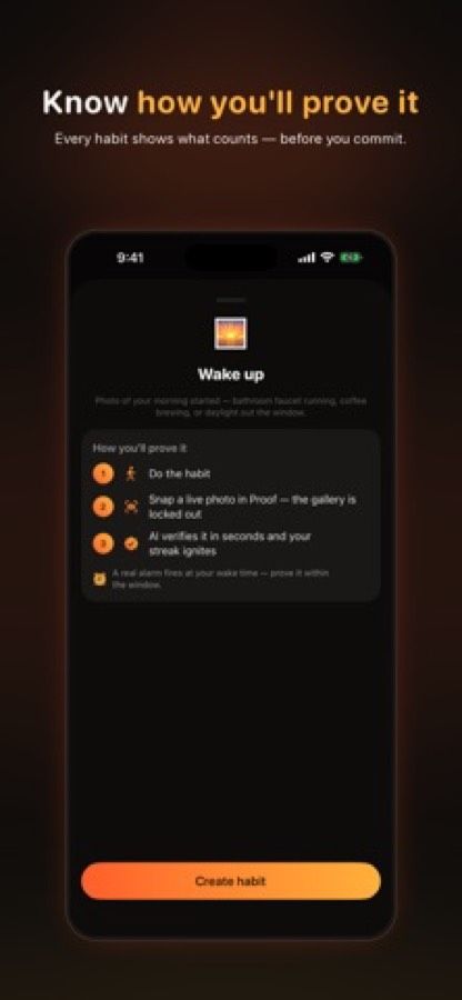 Proof: AI Habit Tracker screenshot from its App Store listing